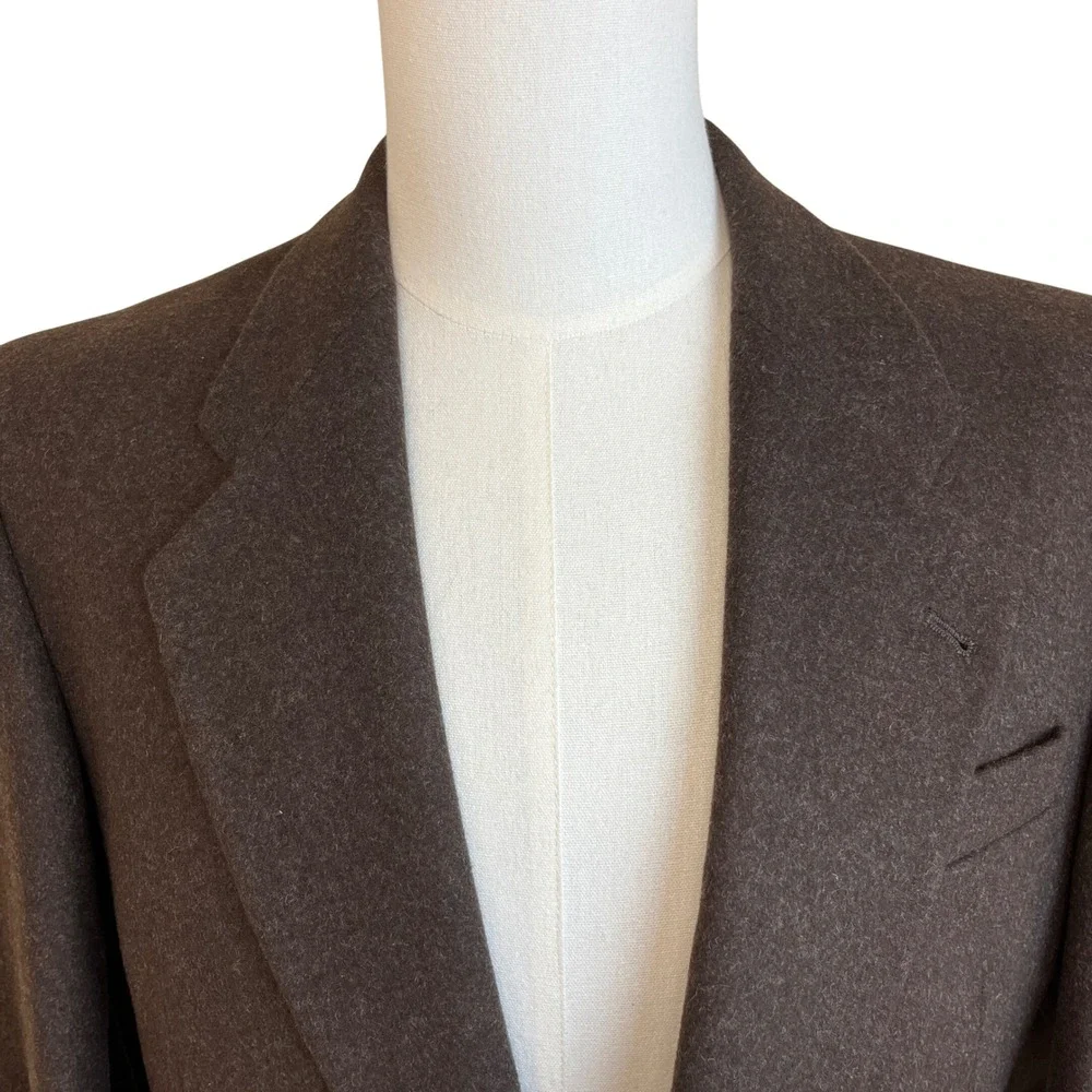MARK ALEXANDER Dark Brown Cashmere Blazer Jacket Coat Sz 39 L Heritage Luxury‎